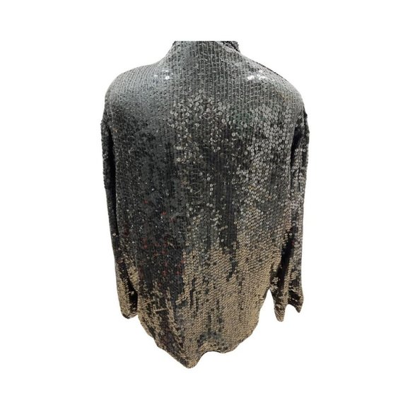 Style n Design Vintage Black Sequin Open Front Blazer - Picture 2 of 2